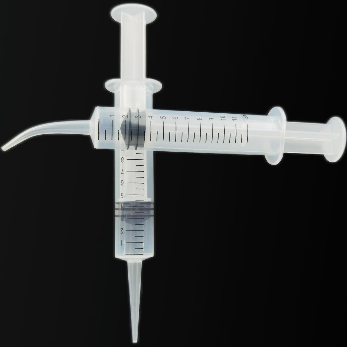 TIHOOD 16PCS 12ml/cc Plastic Syringes Set, Syringe with Curved Tip and Clear