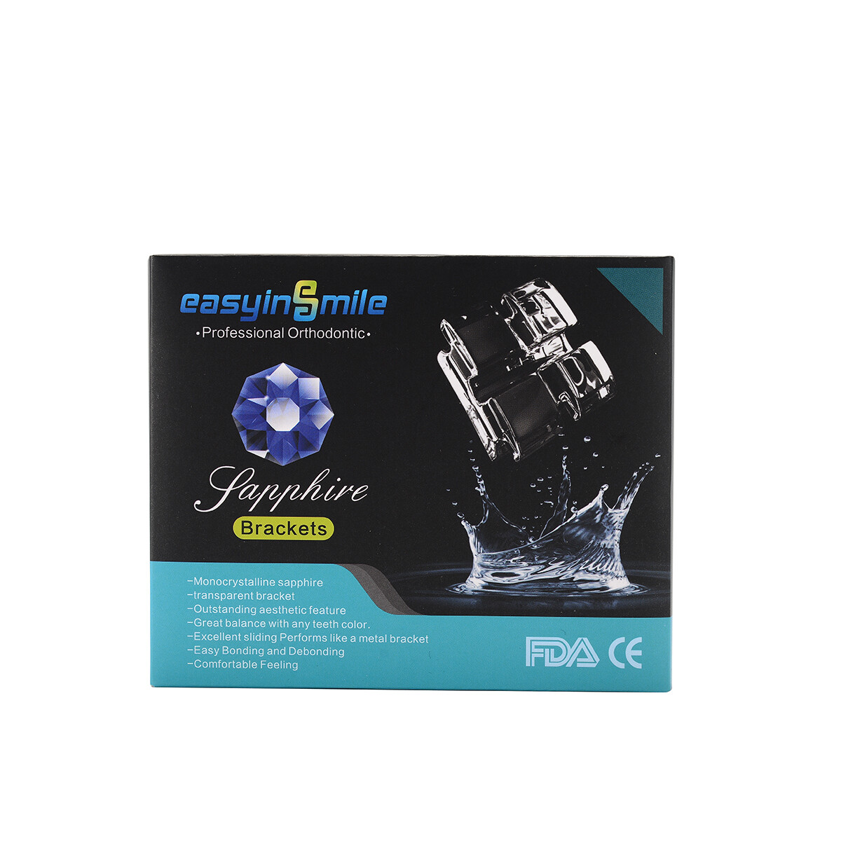 Dental Orthodoncia Ceramic Brackets Self ligating Monocrystalline Sapphire Brace