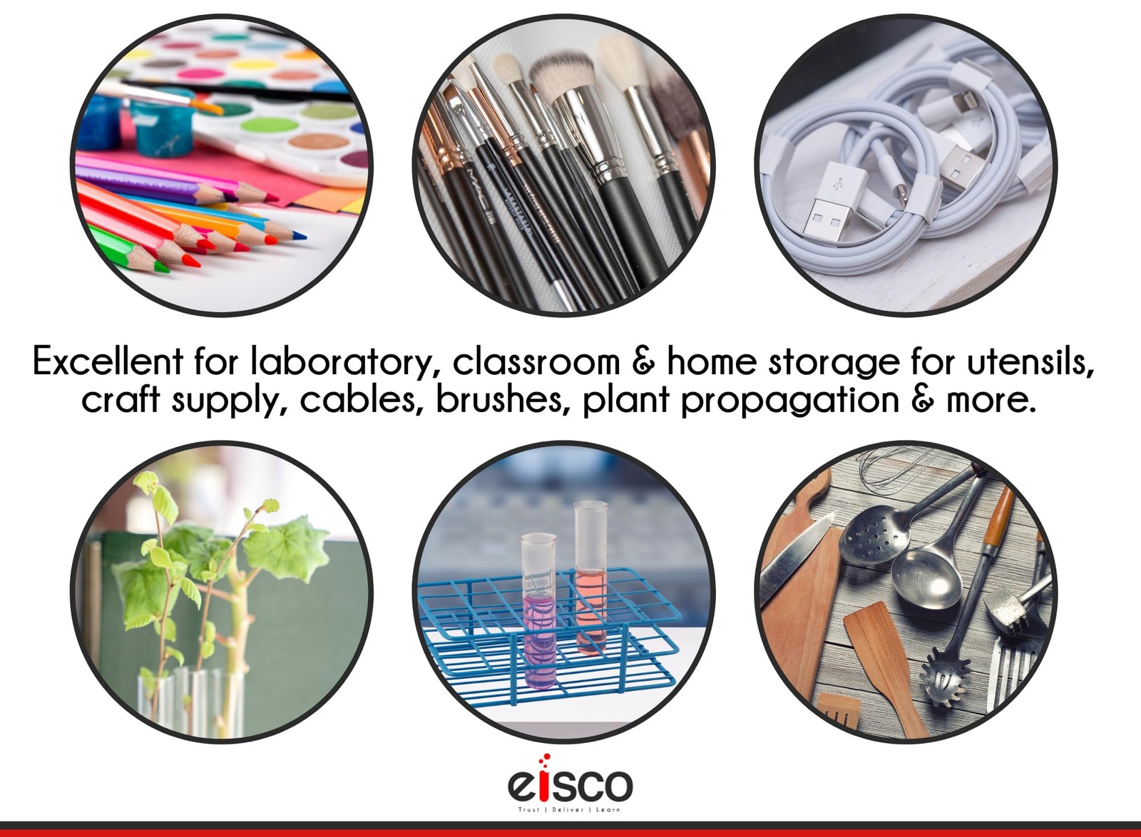 EISCO Blue Epoxy Coated Steel Wire Test Tube Rack, 20 Holes, Outer Diameter…