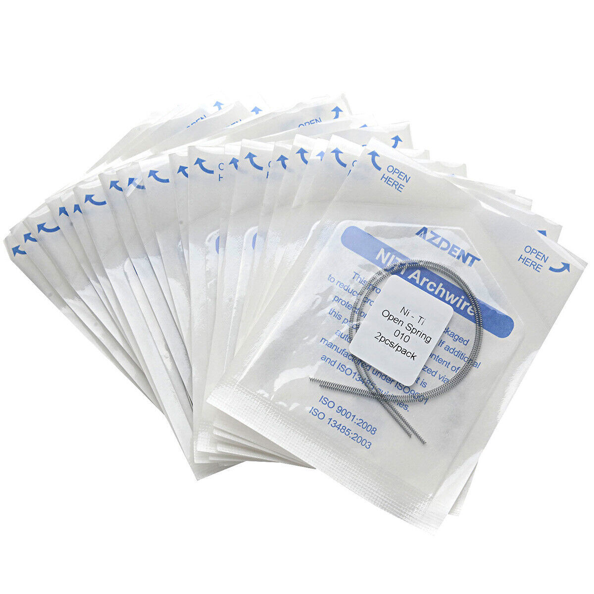 AZDENT Uso de Ortodoncia Dental Niti Muelle en Espiral Abierto 0.010/0.012*180mm
