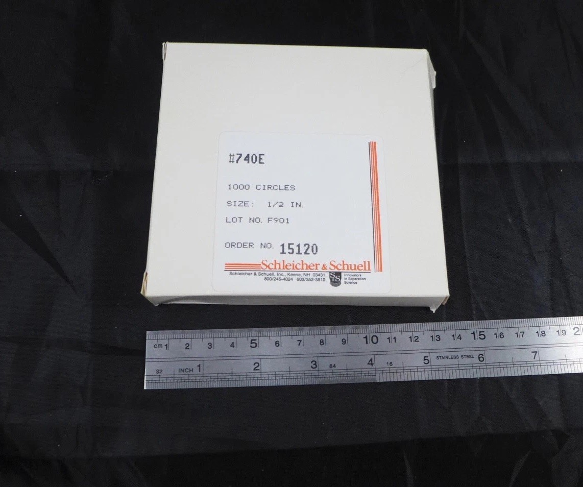 S&S/WHATMAN 740E Filter Paper Circles, 0.5in/12.7mm Diam #10328170 (S&S 15120)
