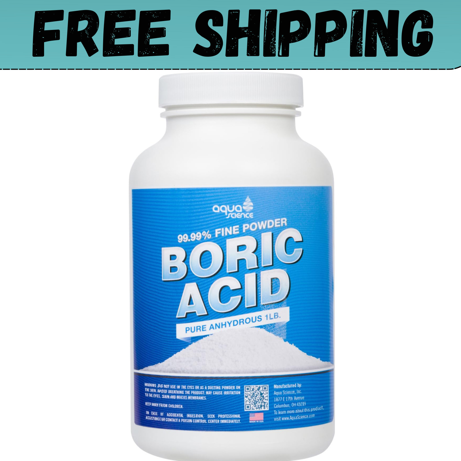Boric Acid Powder 1Lb 99.9% Industrial Grade Strength Fine Powder Multipurpose