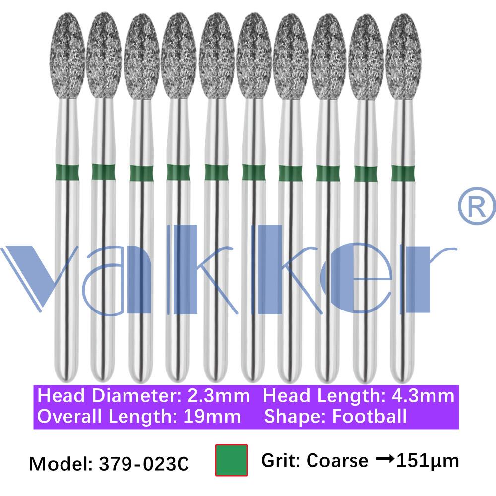 Vakker® 10pc/pk Diamond Burs Egg Diamond Bur Super Fine Medium Coarse