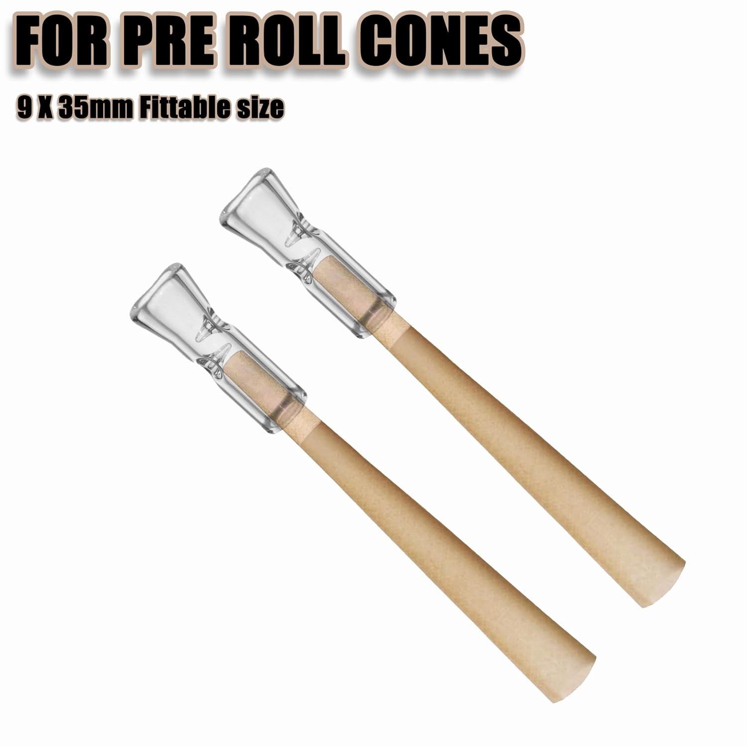 Reusable Glass Filter Tips Mouthpieces, Glass Tip Ø9mm Outer Diameter 35mm Leng