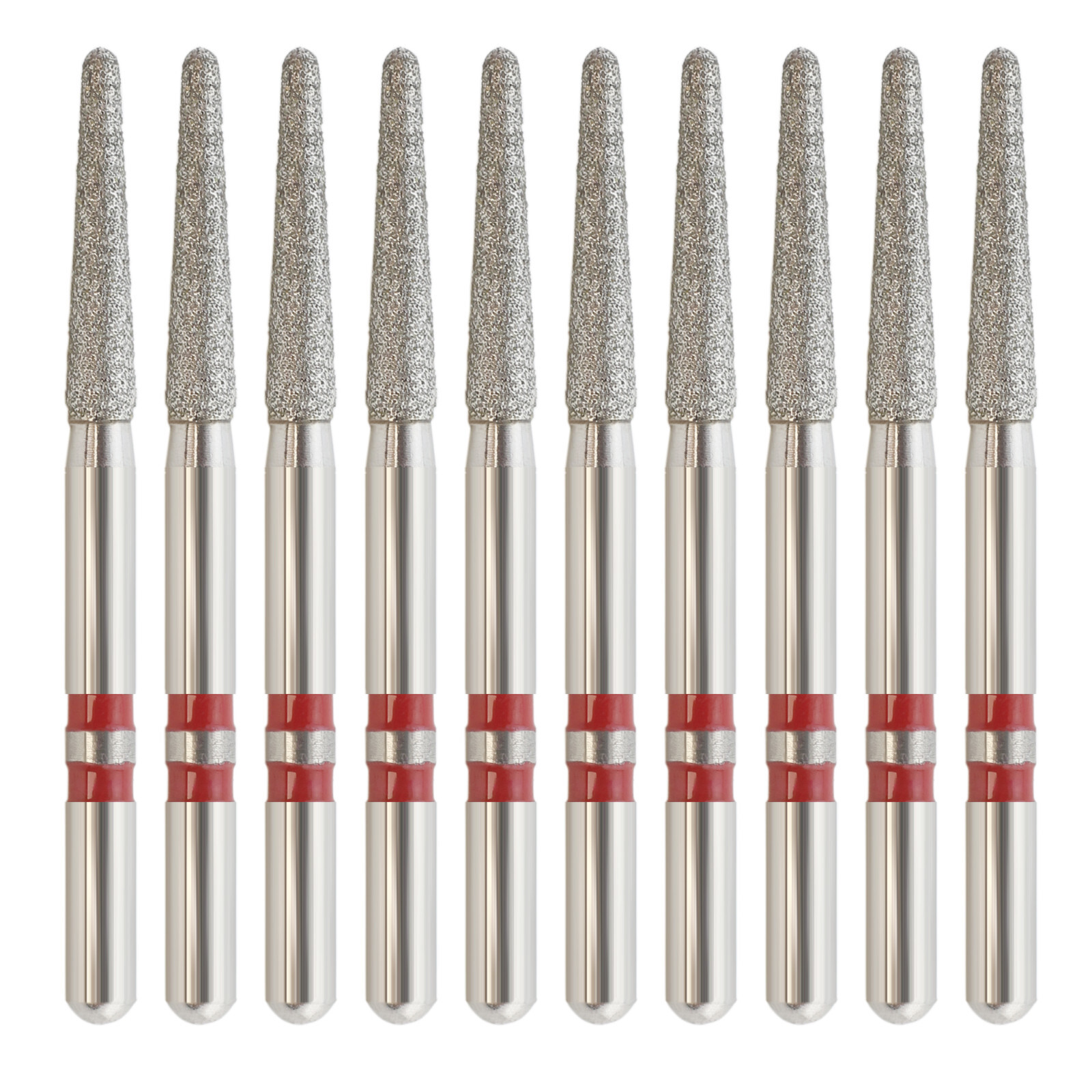 Dental Diamond Burs Round End Taper Zirconia Adjustment FrictionGrip Fine Medium