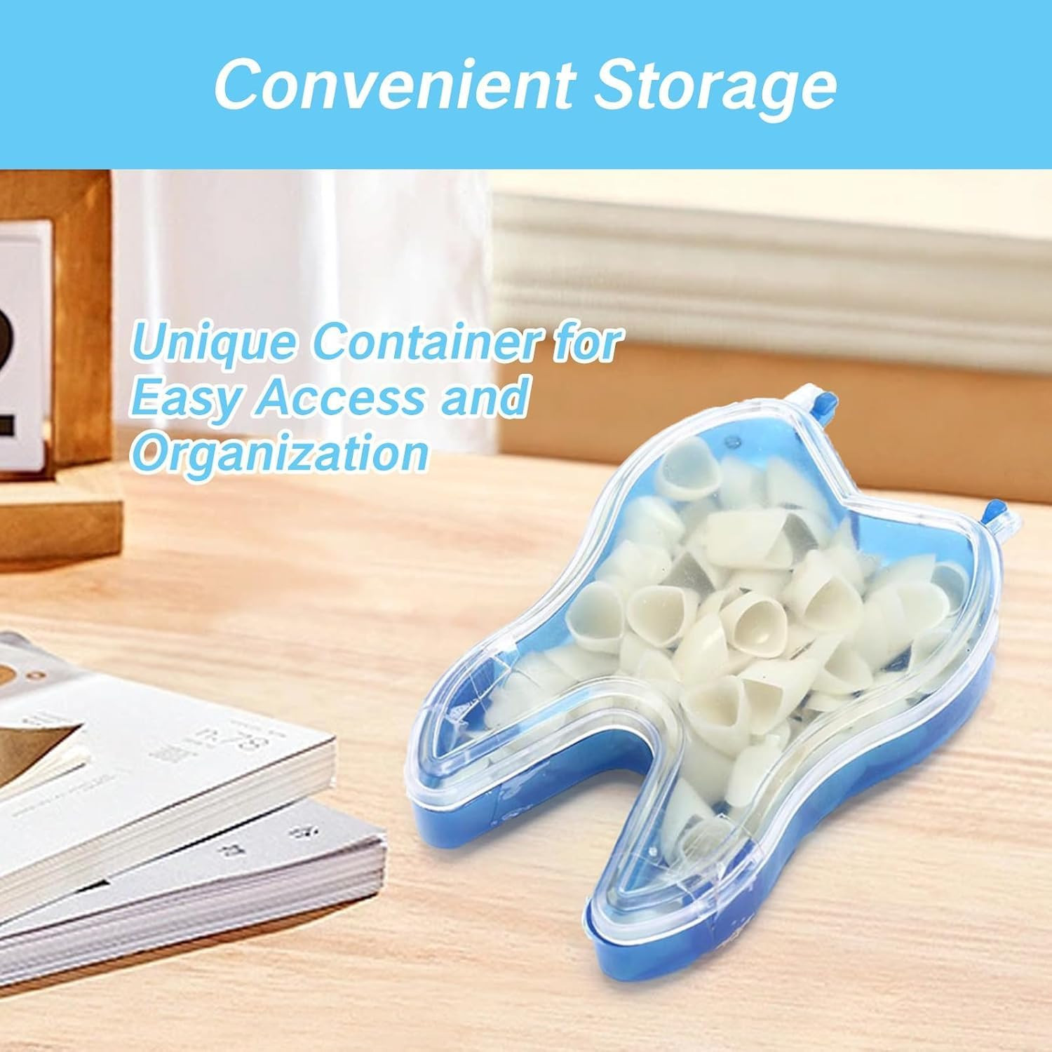 100 Pcs Tooth Caps for Broken Tooth Mixed Sizes Dental Temporary Crown Kit Front