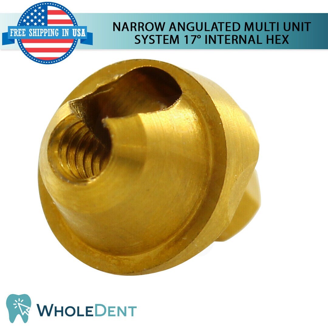 5x Narrow Angulated Abutment Multi Unit 1.6mm System 17° Internal Hex