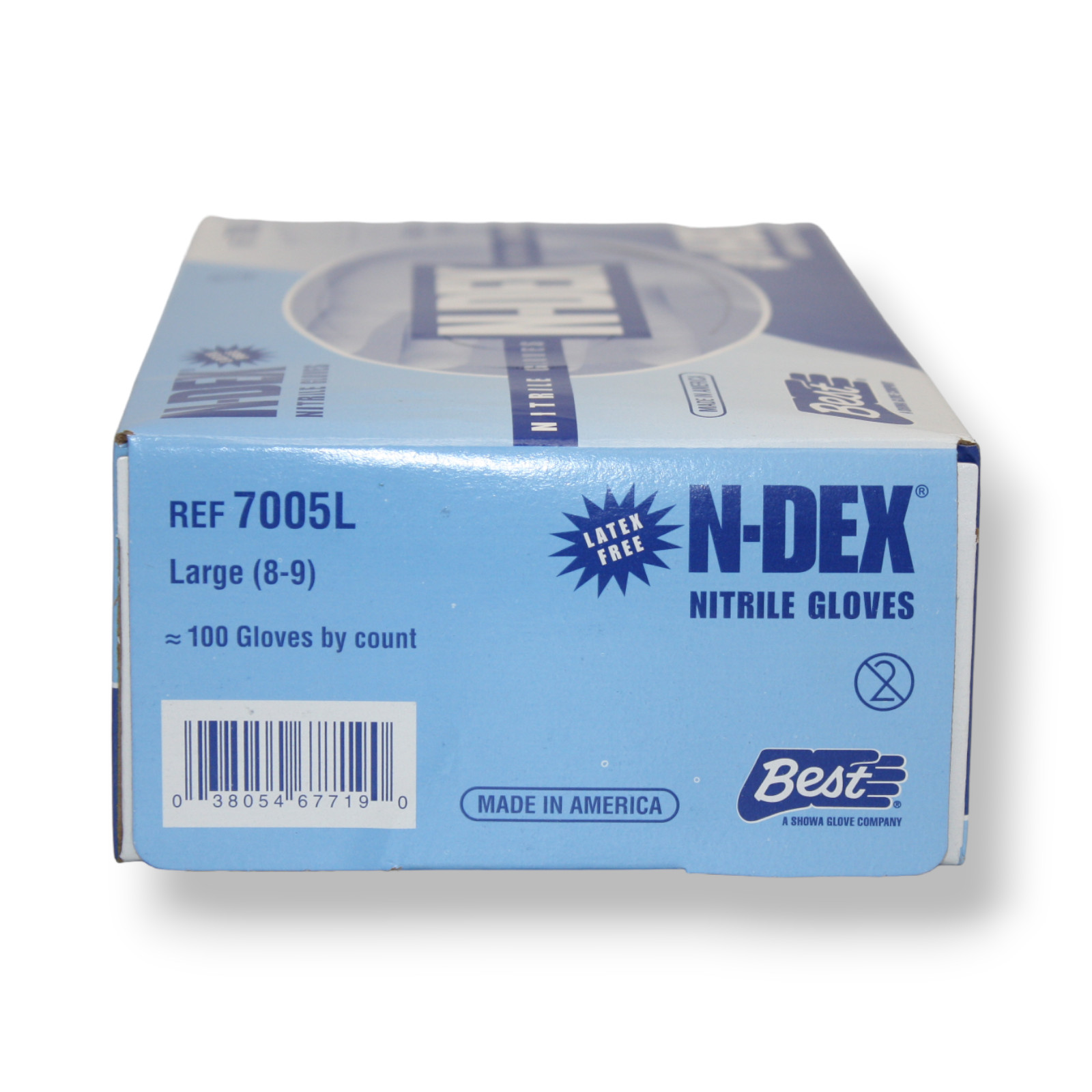 SHOWA N-Dex 7005 L Nitrile Gloves Large Made in USA 20 boxes (2000 Gloves Total)