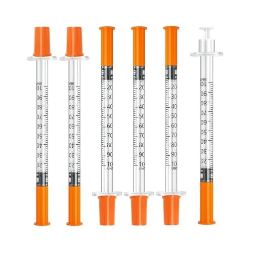 1ml 31G 5/16 Inch 8mm Syringes Box of 100 Individually Wrapped Lab Liquid
