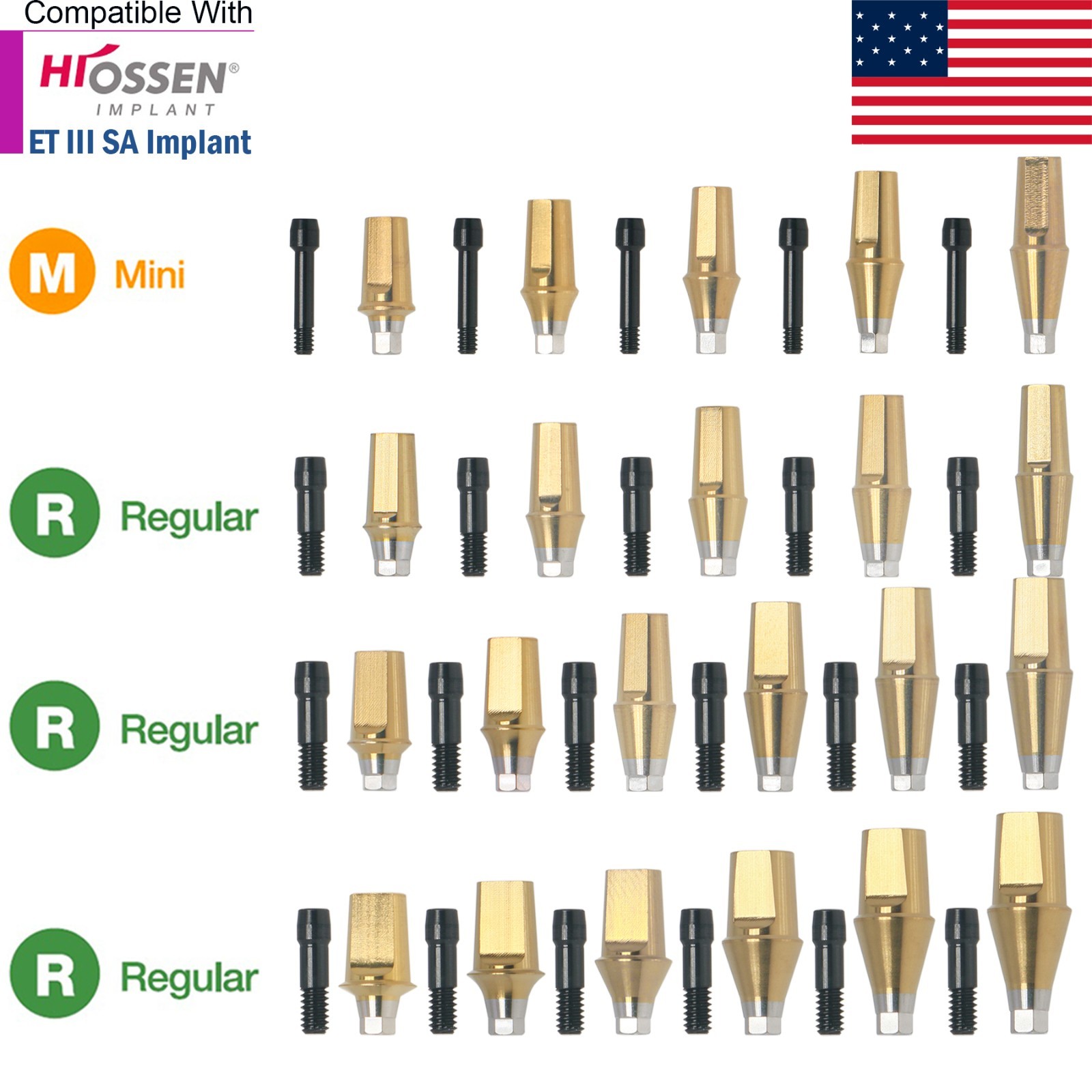 US Dental Hex Straight Transfer Abutment Mini Regular Fit Osstem Hiossen TS