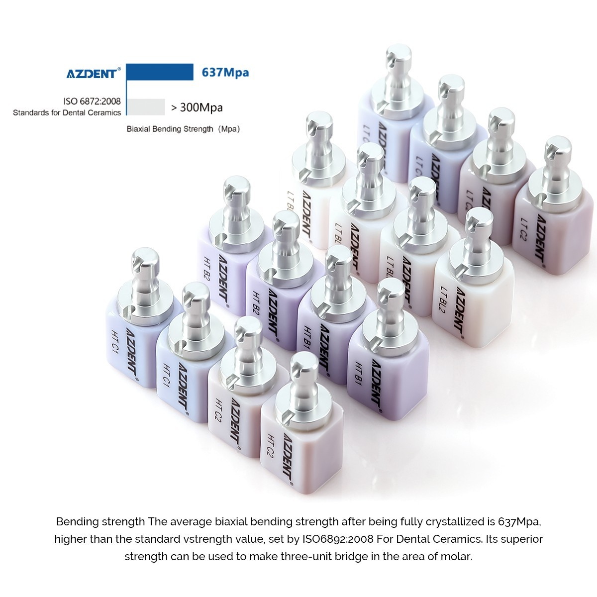 5PCS C14 Dental Emax Glass Ceramic Blocks Lithium Disilicate CAD/CAM CEREC Block