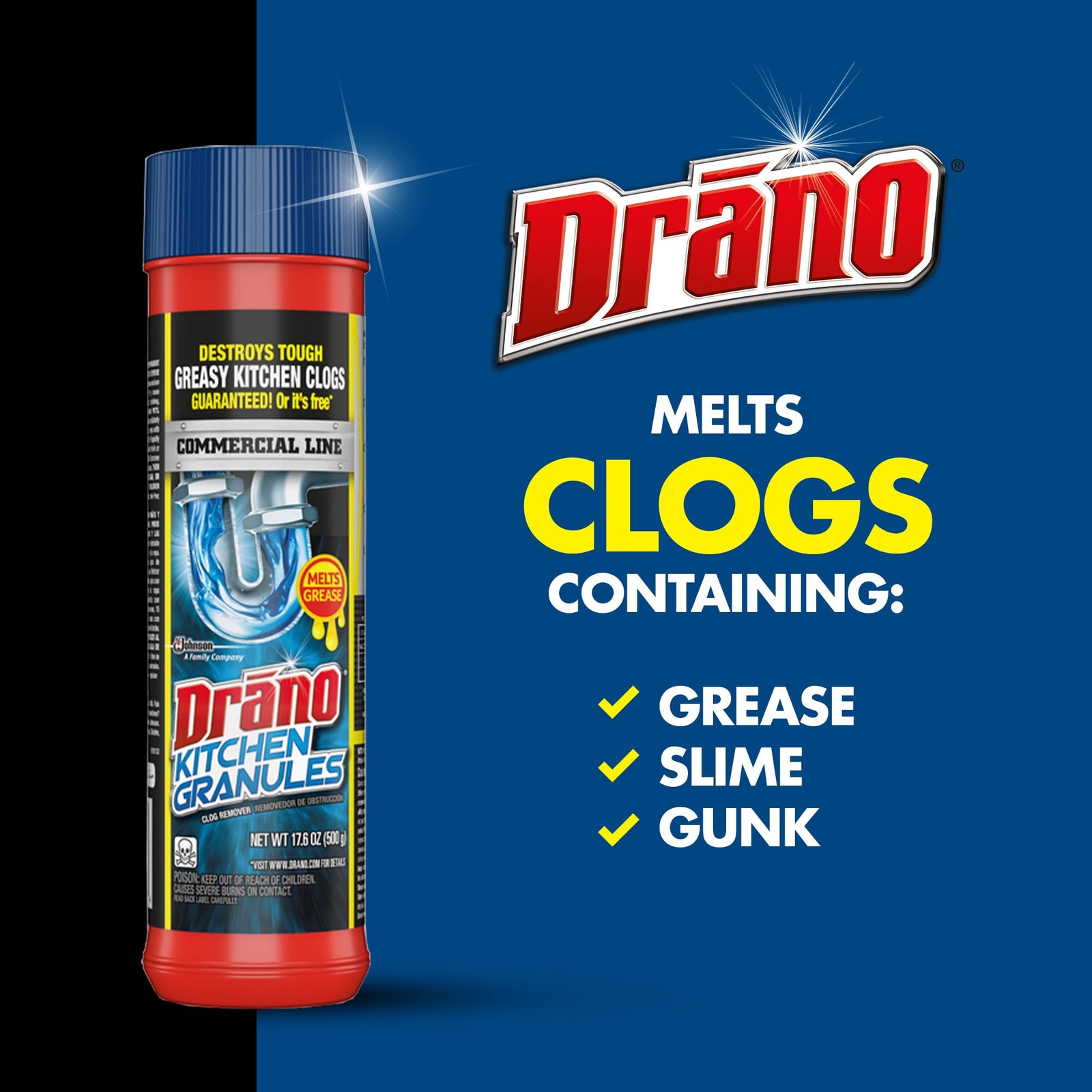 Drano Kitchen Granules Drain Clog Remover and 17.6 Oz (Pack of 1), 1 count