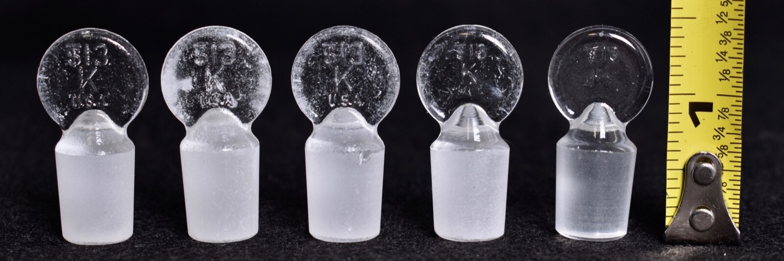 5 Count Kimax # 13 Penny Head Glass Stoppers