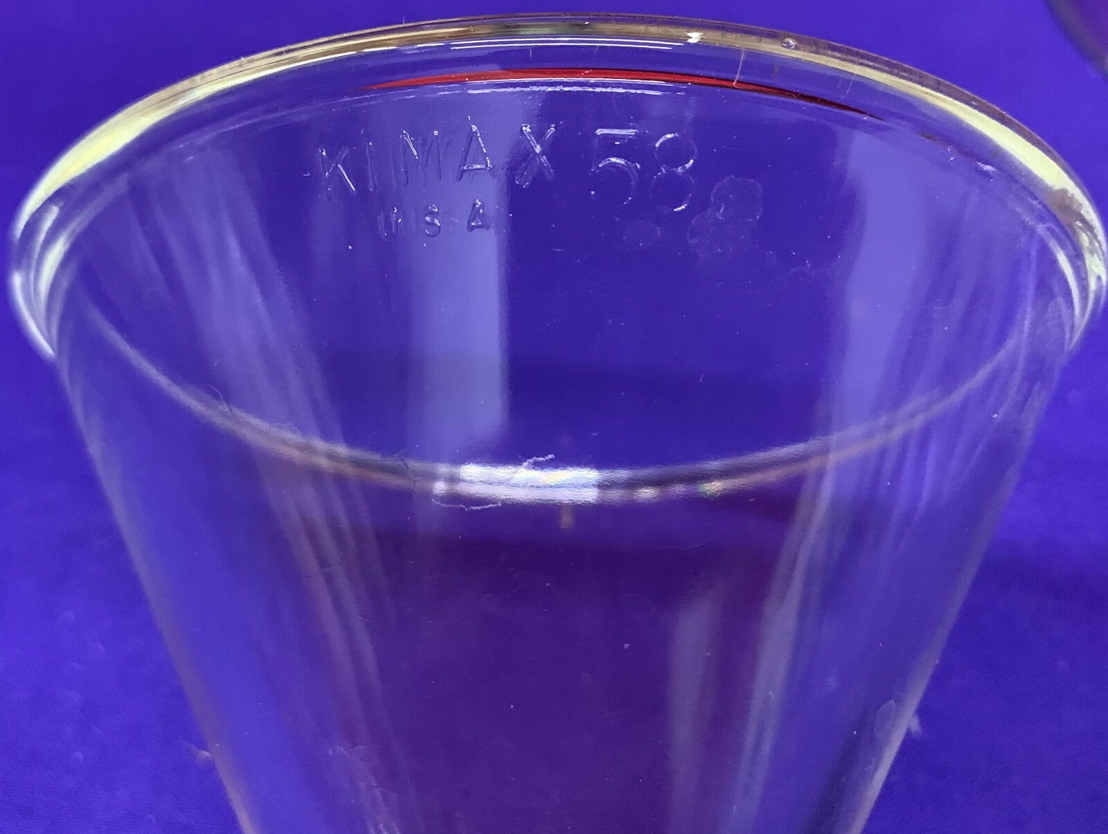1 Lot Qty of 4 – Kimax 58 Glass Filling Funnel 58 Degree Angle Short Stem