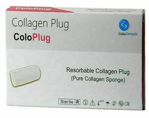 10 X Collagen Plug ColoPlug Sterile Sponge 8 X 20 mm Dental Fresh Stock