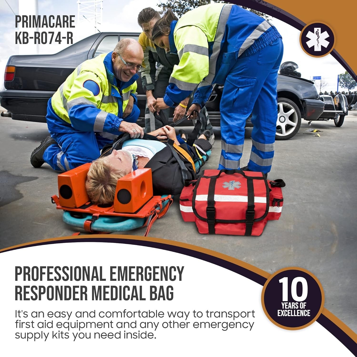 Primacare KB-RO74-R First Responder Trauma Bag EMT EMS 17″x9″x7″ Red Medical