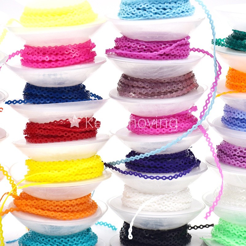 Dental Ortho Elastic Ultra Power Chain Rubber Braces Bands Long/Short/Continuous