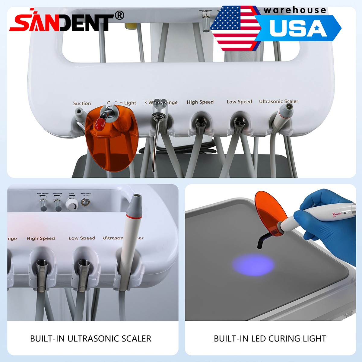 Dental Wireless Cordless LED Cure Curing Light Lamp 2500mw 15W Tool Resin Cure