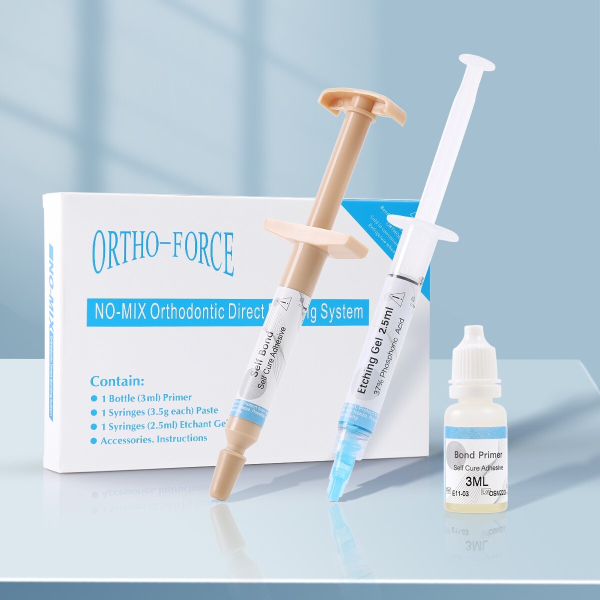 Dental Orthodontic Adhesive Resin Syringe Paste Kit Bonding For Brackets Braces