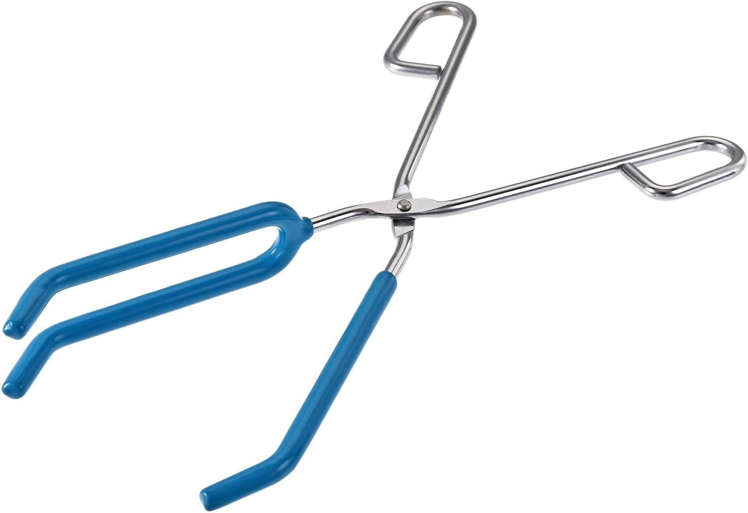 uxcell Lab Beaker Tongs 3 Prongs Stainless Steel 11.81-inch Opens Blue,Silver