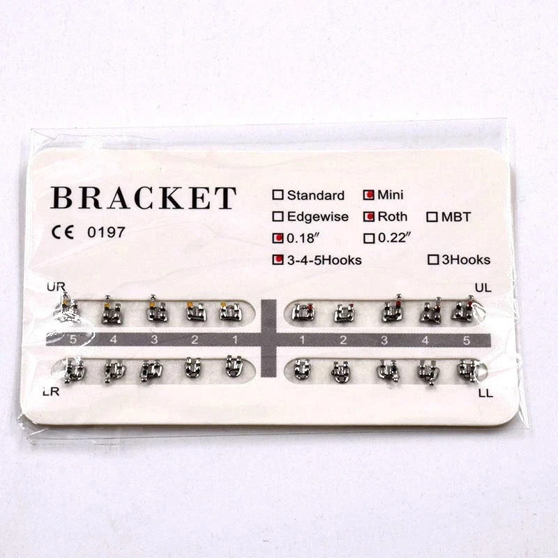 Dental Orthodontic Metal Bracket Braces Edgewise Roth/Mini/Standard 018/022 Slot