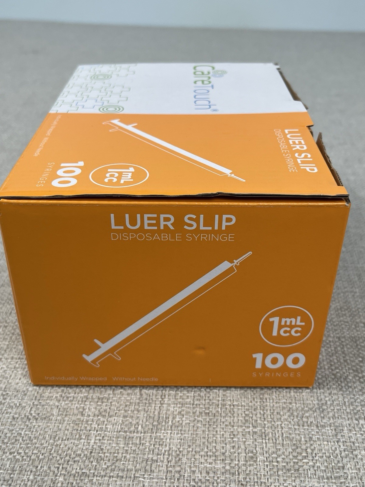 100x CareTouch Luer Lock Disposable Syringes (NO Needle) 1 cc/mL EXP 05/01/2026