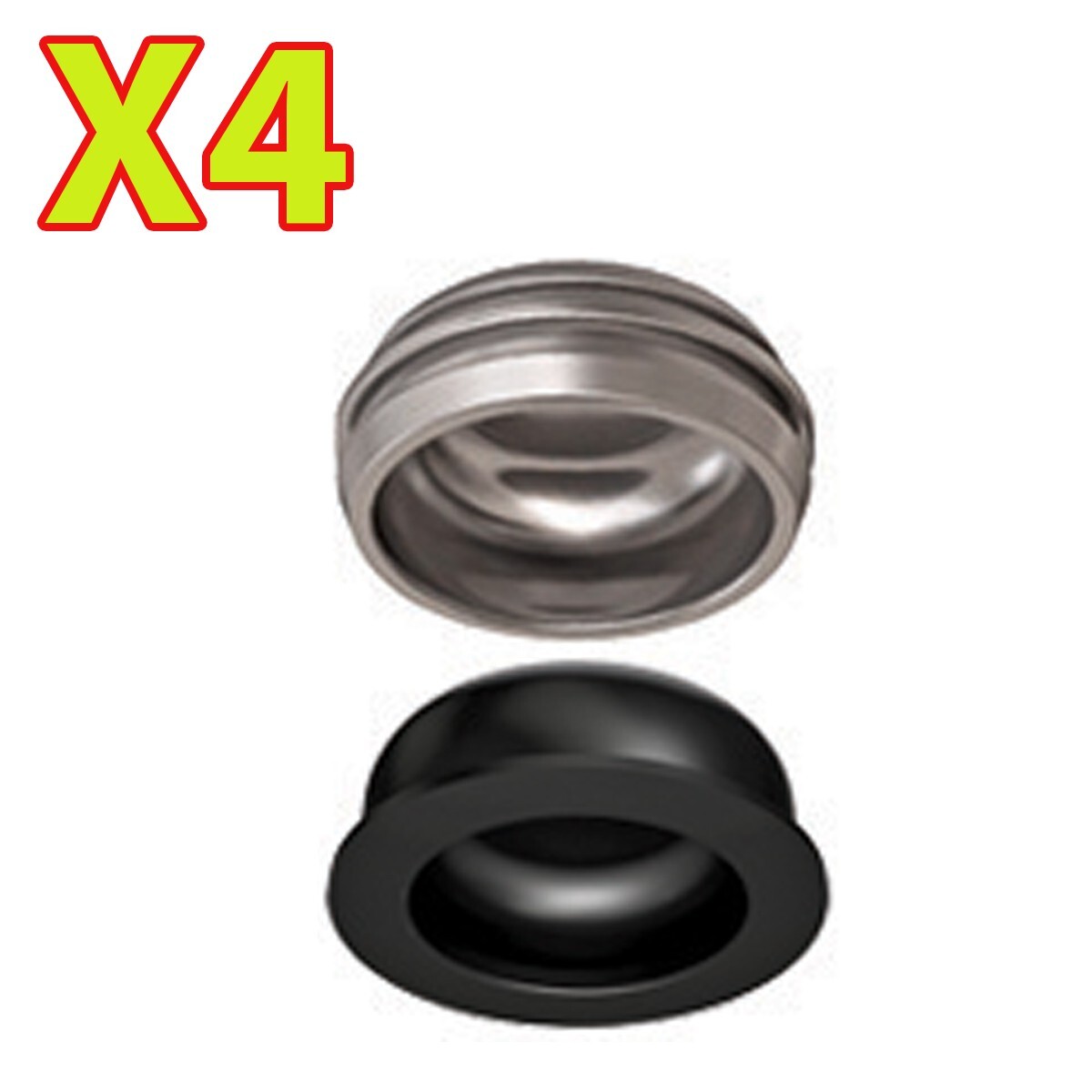 Overdenture Abutment Removable Replacement Metal Housing & Lab Cap Assembly (4)
