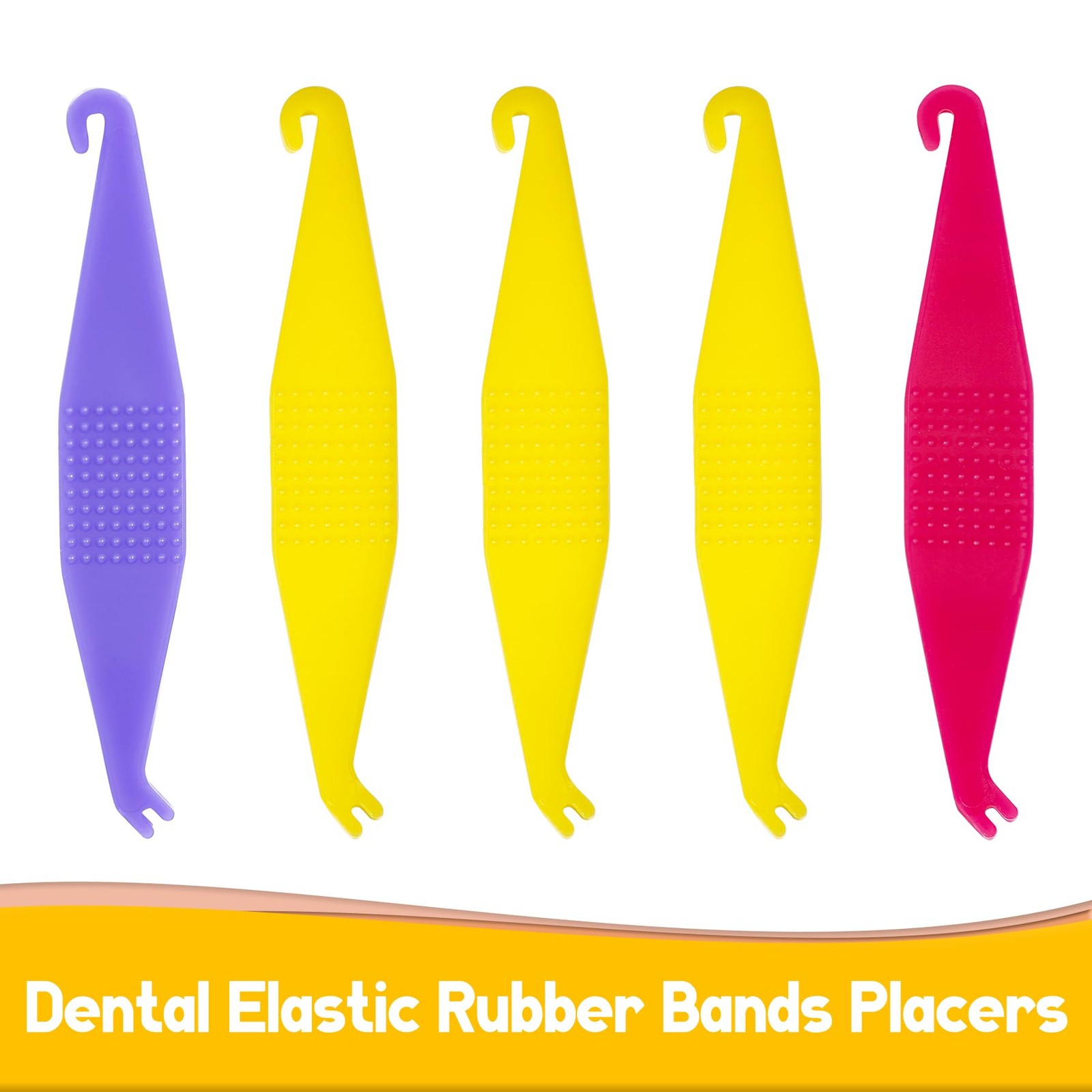 500 Pcs Orthodontic Elastic Rubber Bands, 3.5 1/8″,Chipmunk, Light Yellow