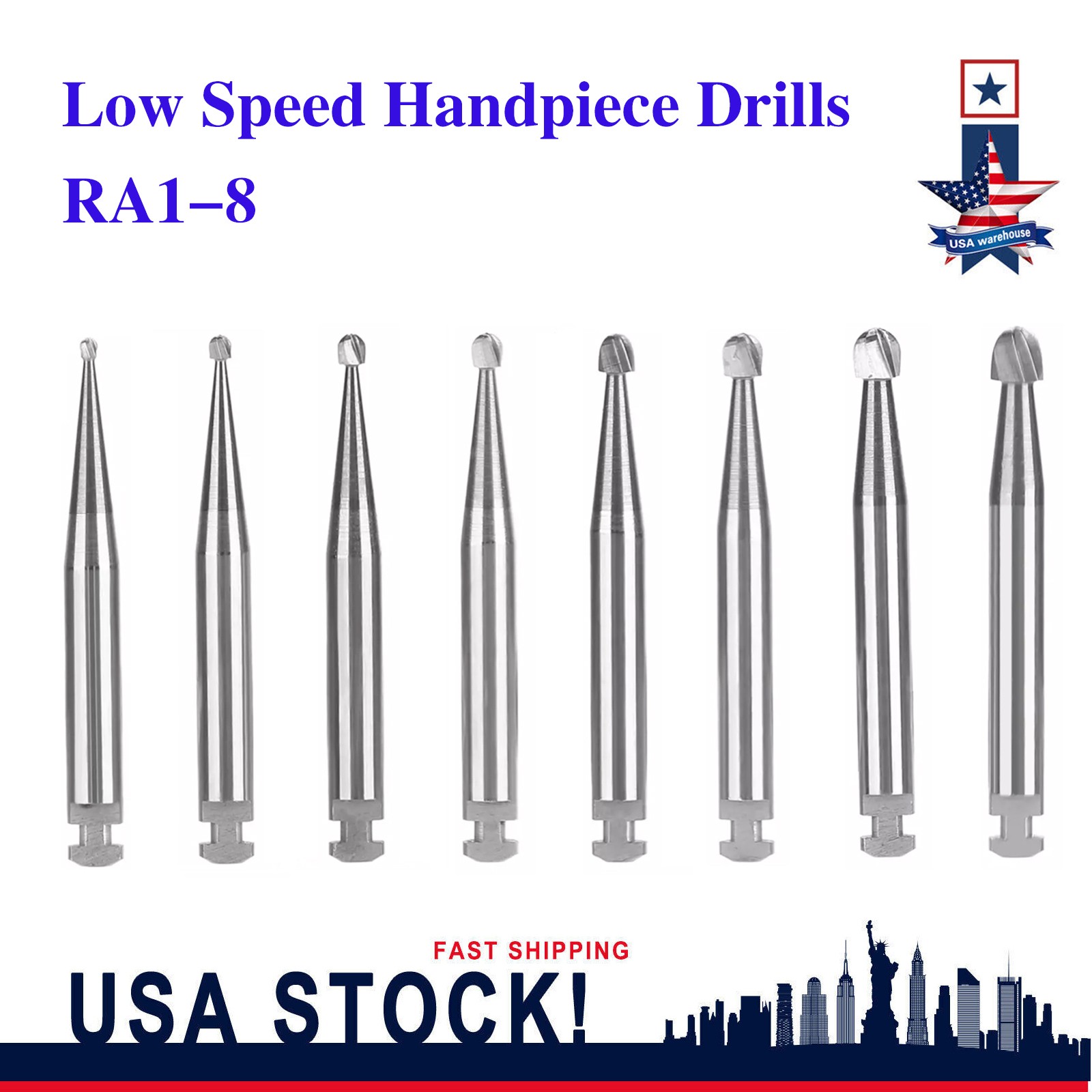Carbide Round Latch Burs Surgical Burs RA Slow Speed Long 22.5mm Dental