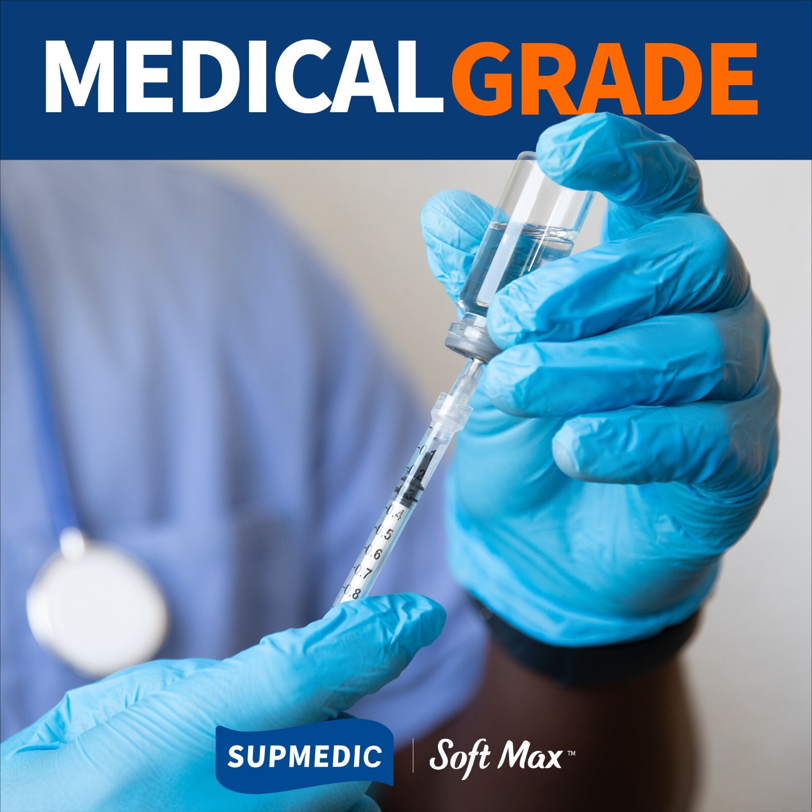 Blue Disposable Nitrile Gloves 3.5 Mil, Powder Free Food-Grade Exam Gloves