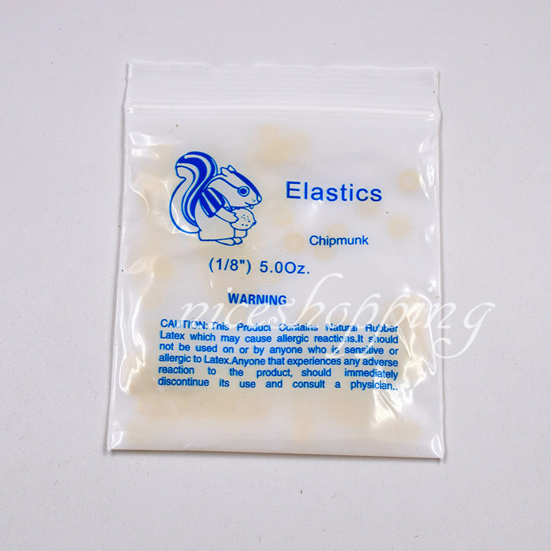 50 Packs ZOO PACK Orthodontic Elastics Rubber Bands 1/8″ Force Chipmunk 5.0 oz