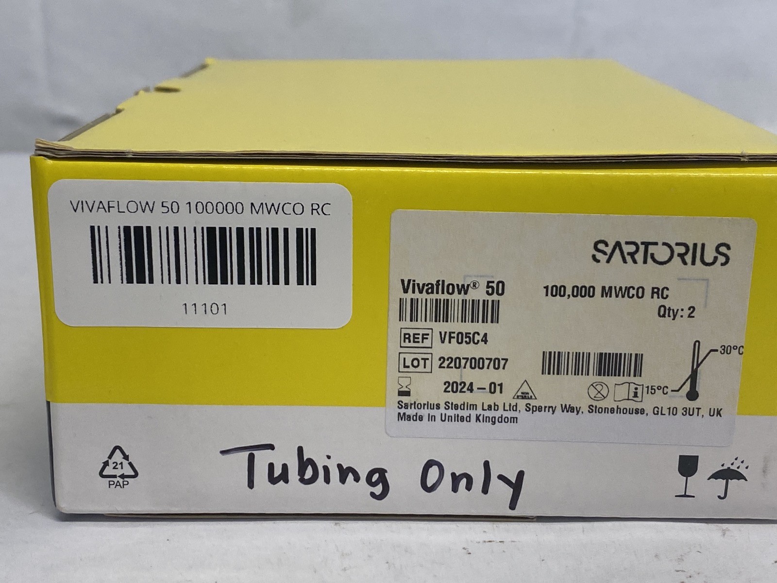 SARTORIUS Vivaflow 50 Tubing for Crossflow Cassette 3000 MWCO PES VF05P9