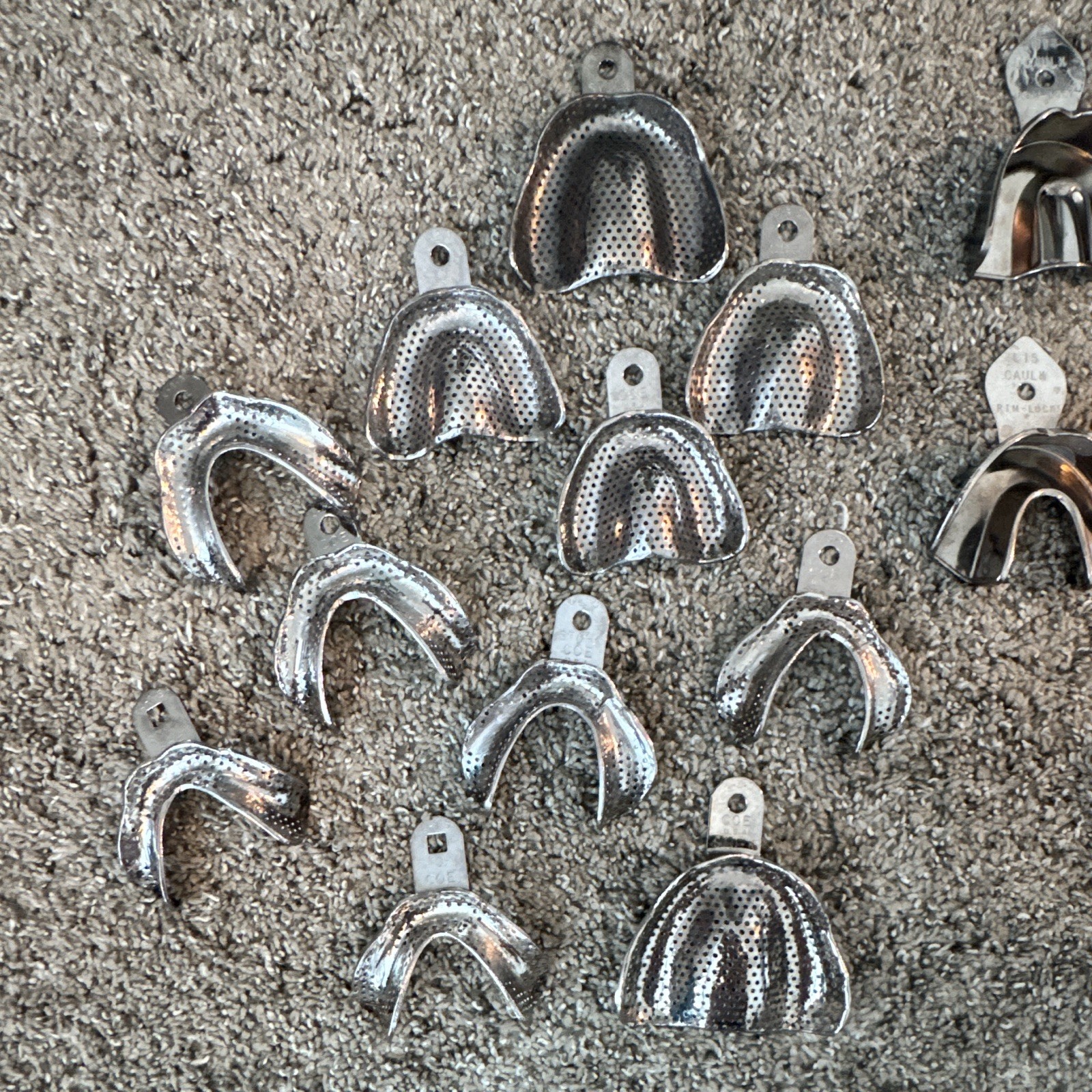 Stainless Steel Dental Impression Trays Mixed Lot Assorted Sizes Upper & Lower