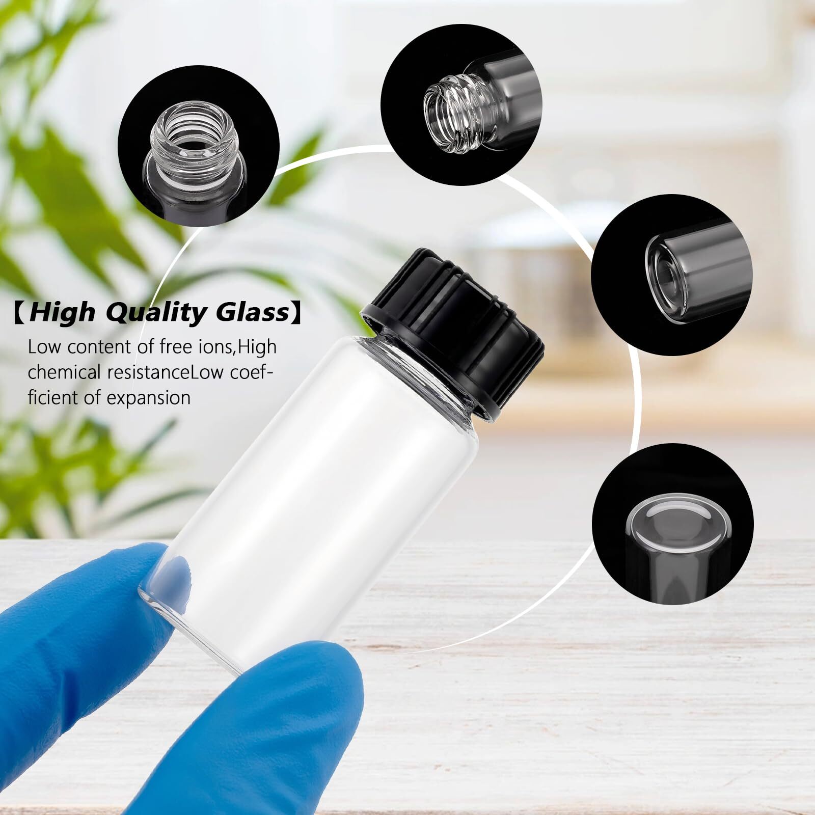 10PCS 10ml Glass Bottles with Screw Cap Small Sample Vial Clear Glass Bottle