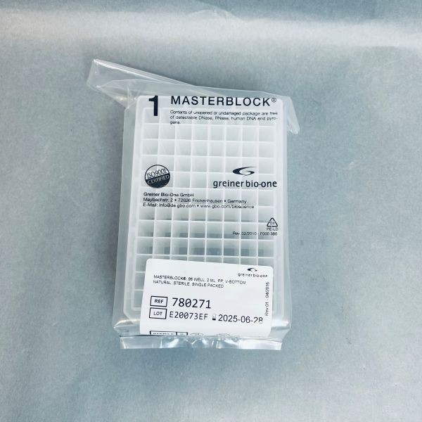 Greiner Bio-One Masterblock Plate 96-Well 2 ml Sterile- Sealed Case of 50 Plates