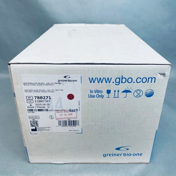 Greiner Bio-One Masterblock Plate 96-Well 2 ml Sterile- Sealed Case of 50 Plates