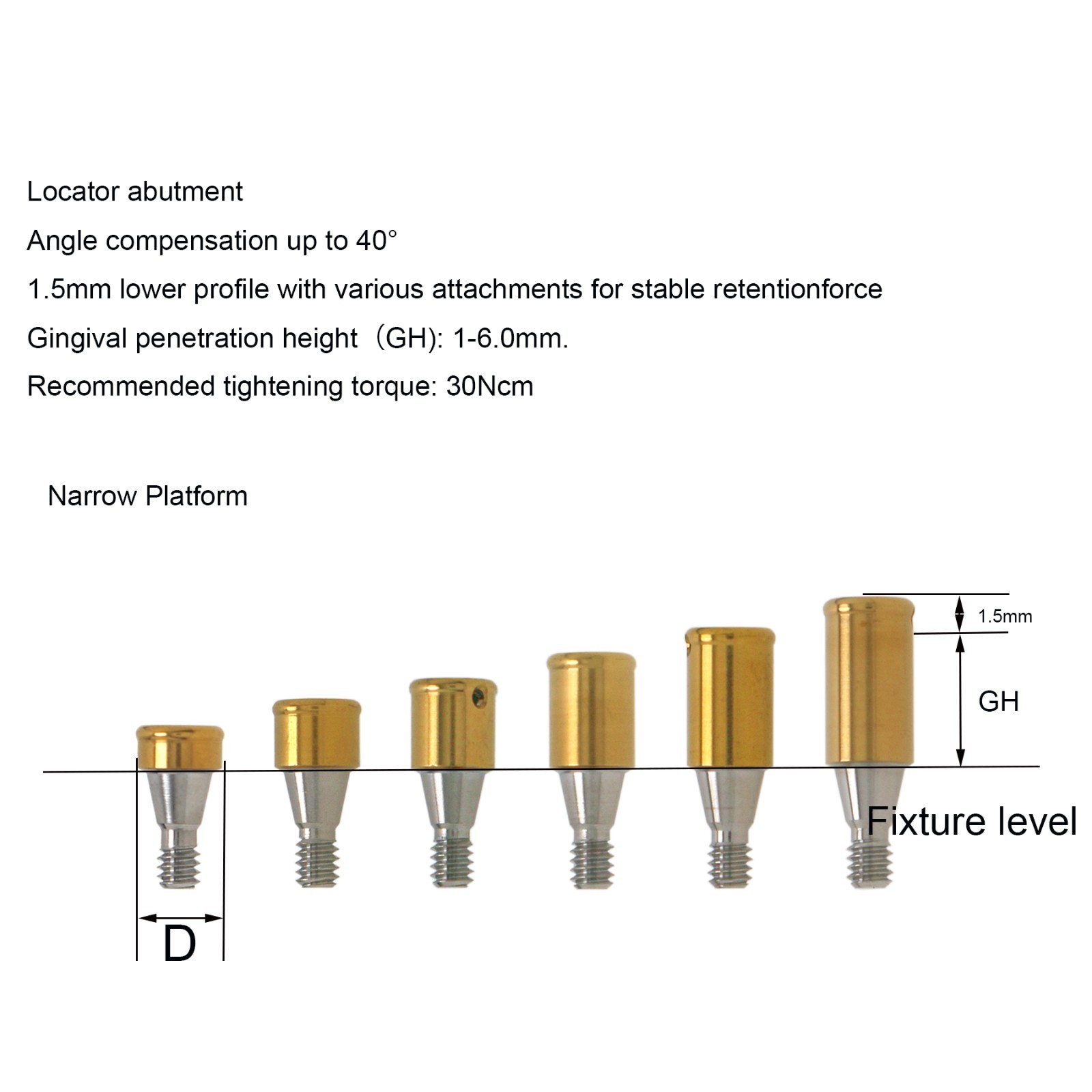 US Hiossen ET Implant Locator Abutment Classic for Zest Male Retention Inserts