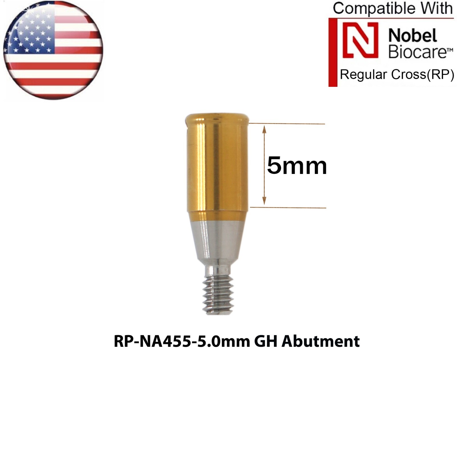 US Locator Attachment Abutment Conical NP/RP & Male Cap Inserts For Nobel Active