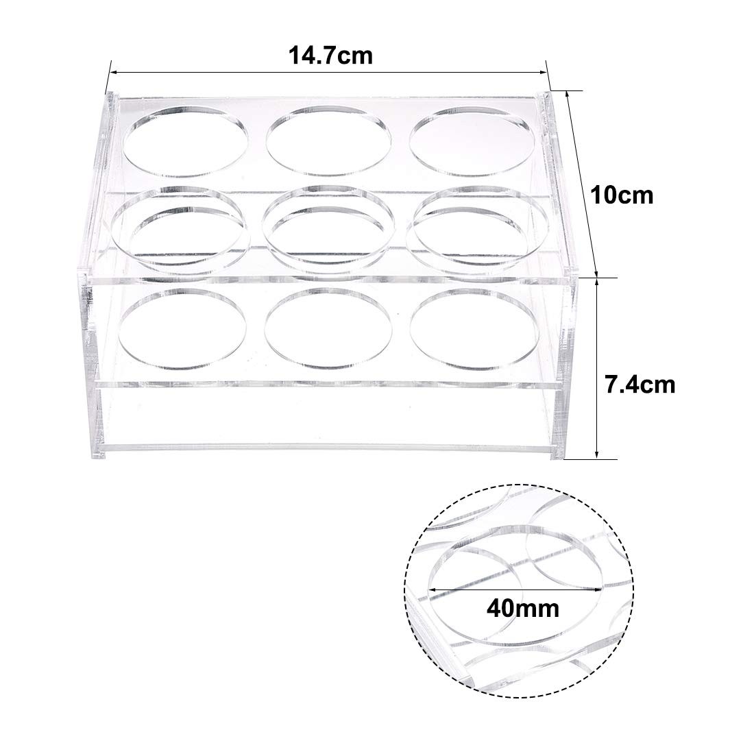 uxcell Tube Rack Polypropylene 6-Well Clear for 100ml