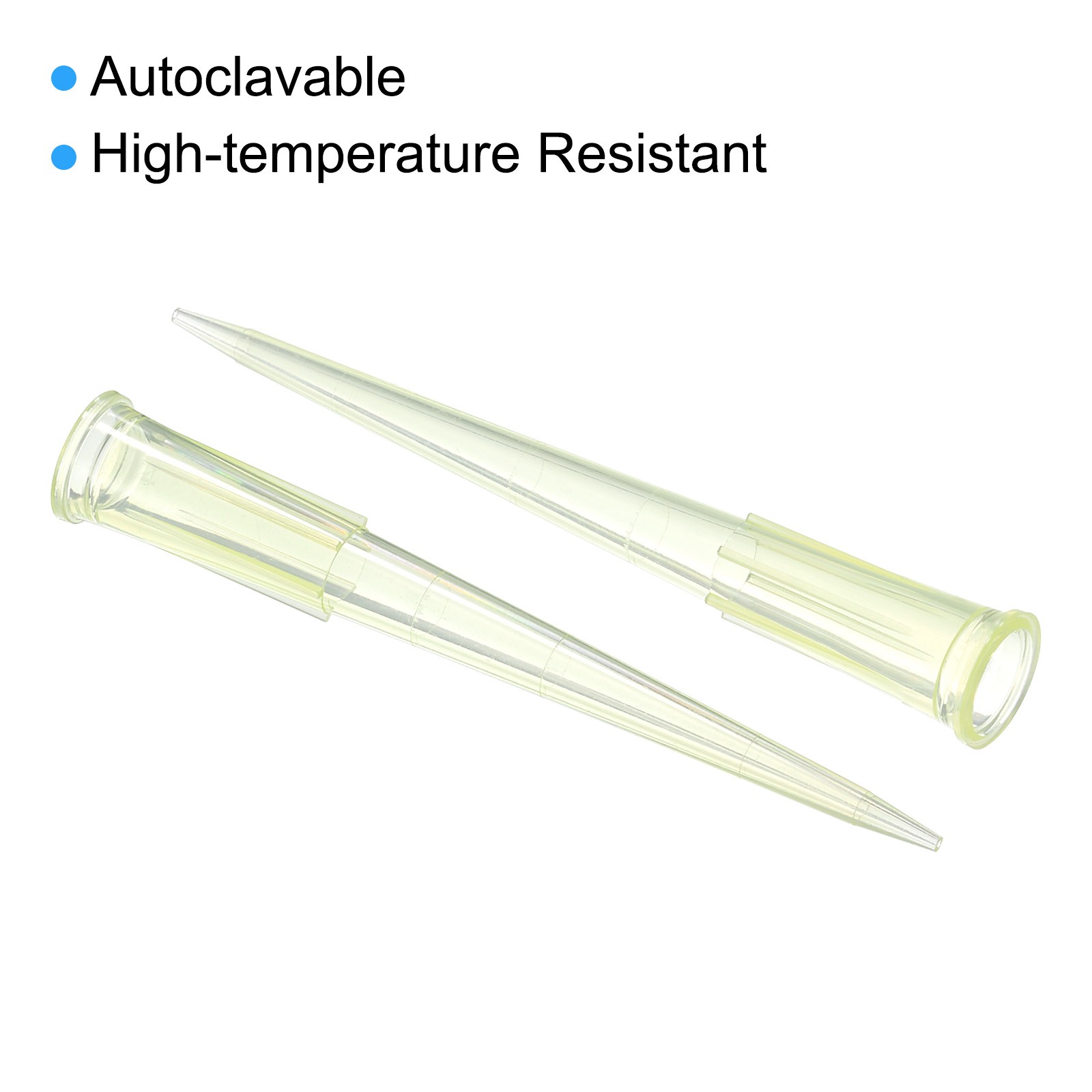 100Pack 200ul Pipette Tips Plastic Pipettor Tips with Measurements Yellow