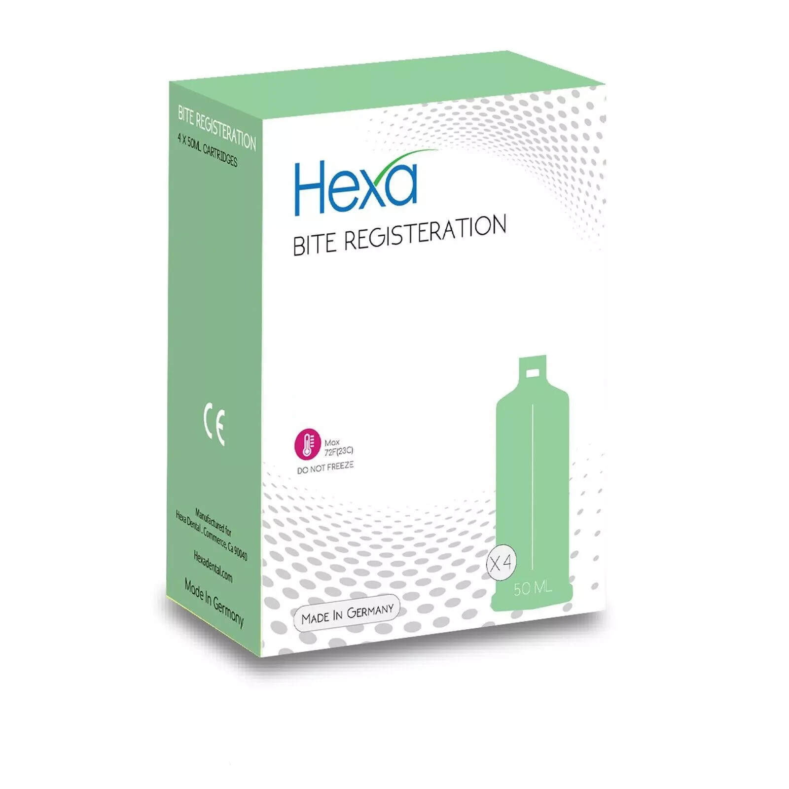 Hexa Dental Bite Registration Material Fast Set (50ml Cartridges + Mixing Tips)