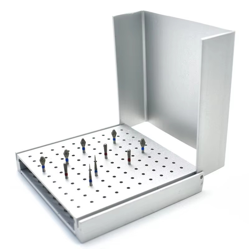 100 Holes Dental Burs Holder High Speed Diamond Bur Block Holders Autoclavable