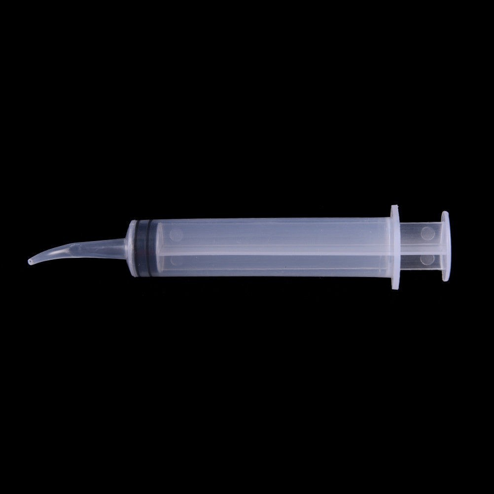 Dental Utility Oral Disposable Irrigation Syringe Long Curved Tips 12ml (12cc)