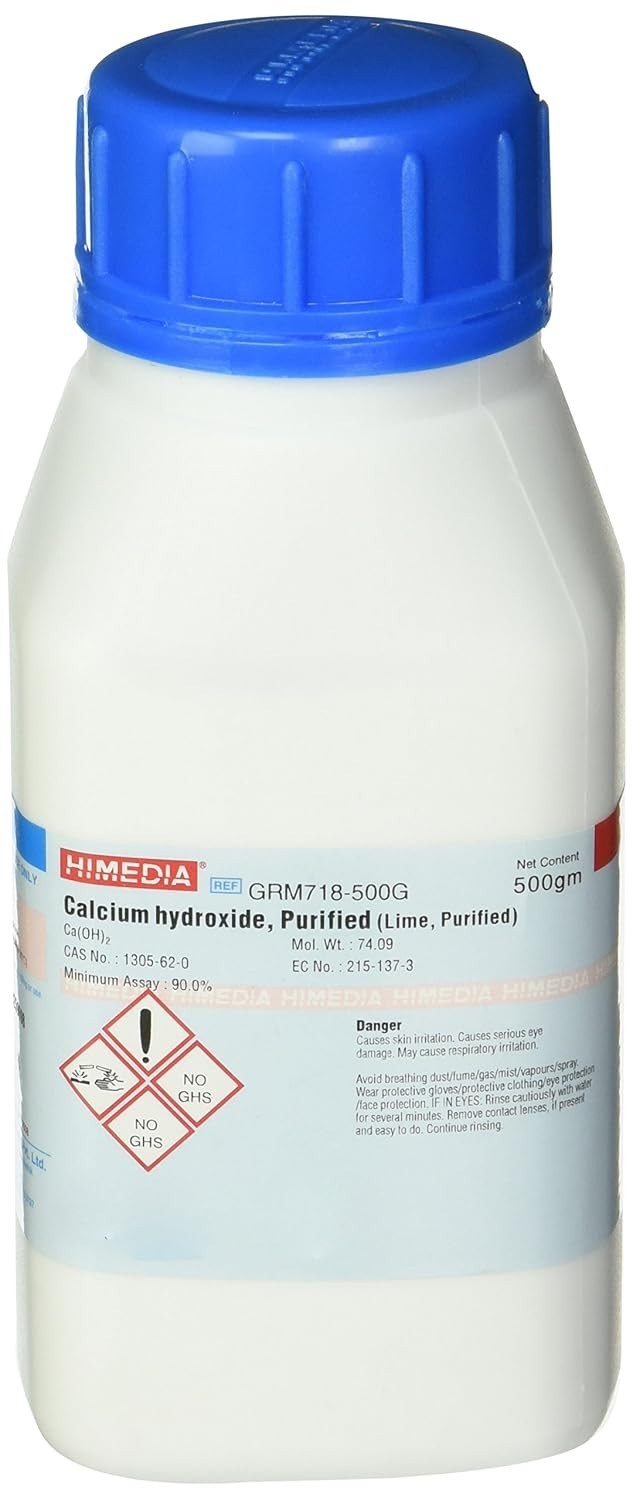500G Purified Calcium Hydroxide, Ideal for Versatile Laboratory Applications