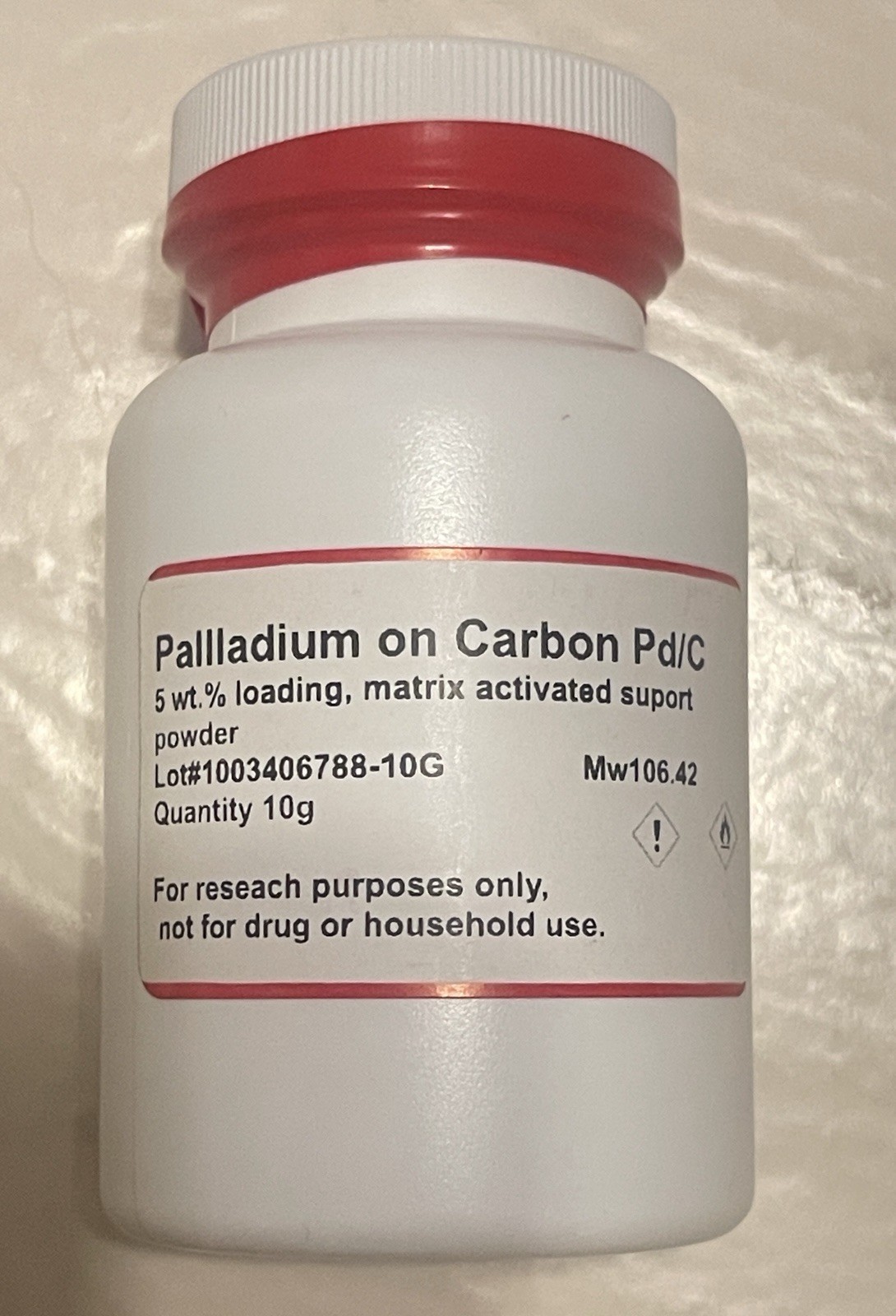 10% Pd/C Palladium on Carbon 10 Grams Made In USA High Quality Fast Shipping