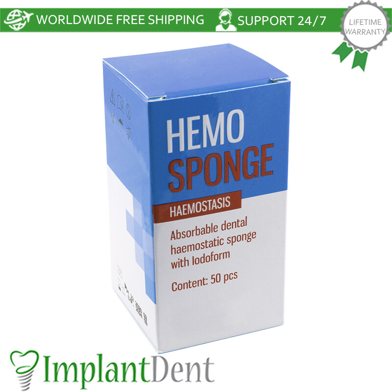 50 Pcs Absorbable Dental Haemostatic Sponge Gelfoam With Iodoform, Dental