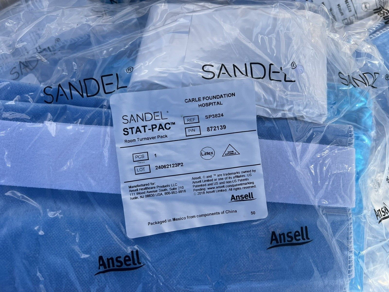 Ansell Sandel Stat-Pac Room Turnover Pack 872139 ANSELL None sterile Lot of 10
