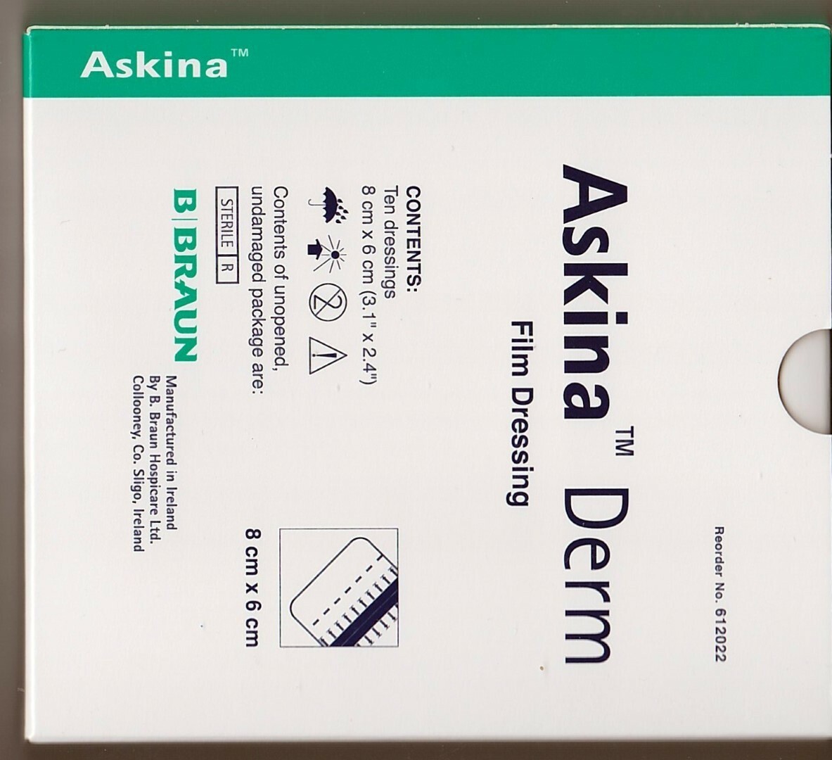 10 boxes Askina Derm Film Dressing Size 8cm X 6cm Exp 11/2025 – 10 in Each Box