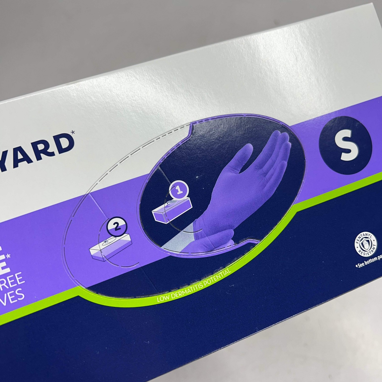 HALYARD (2 PACK, 100 EACH) Nitrile Exam Gloves Textured Fingertips Sz S 55081