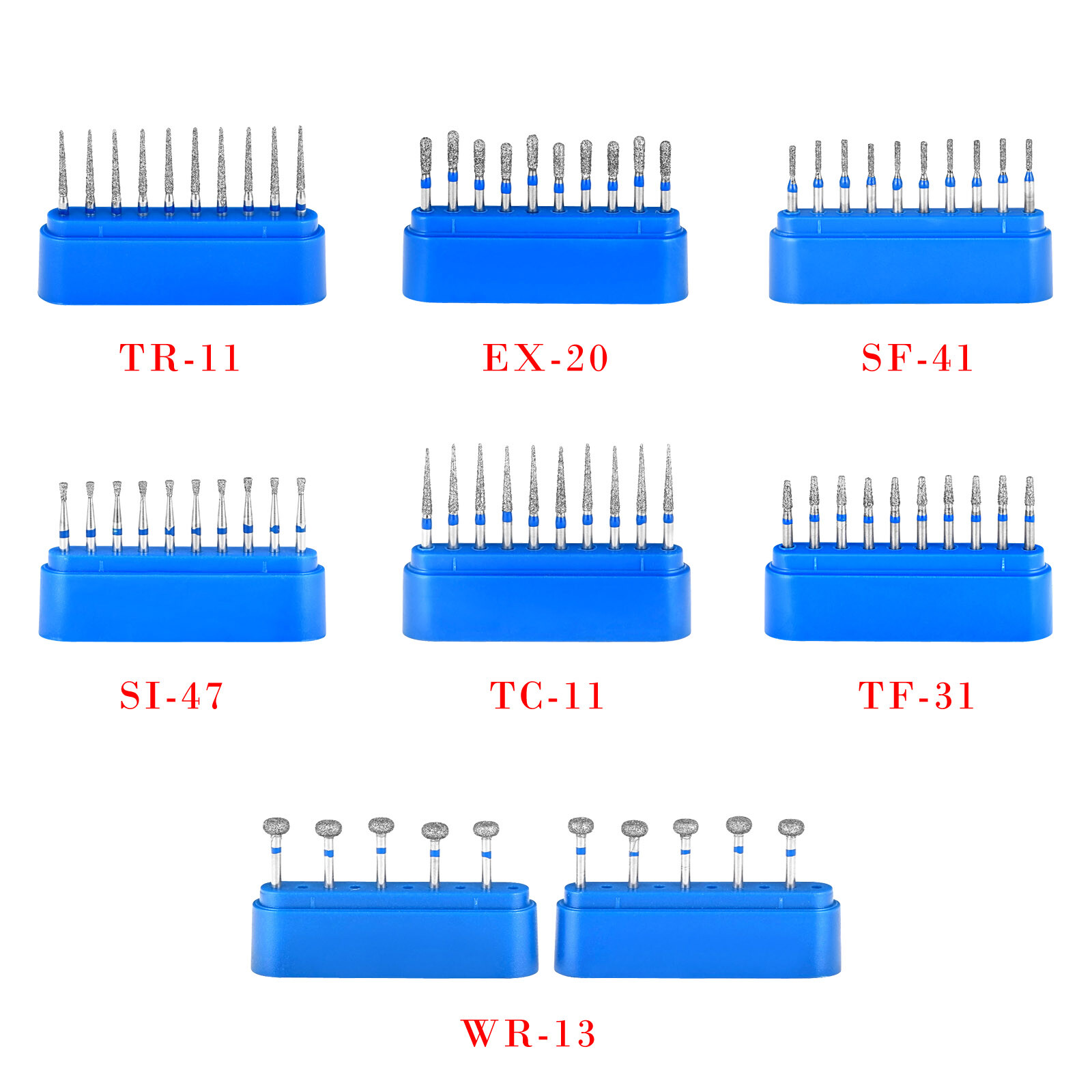 10pcs/Pack Dental Diamond Burs Drill FG Burs for High Speed Contra Angle 1.6mm